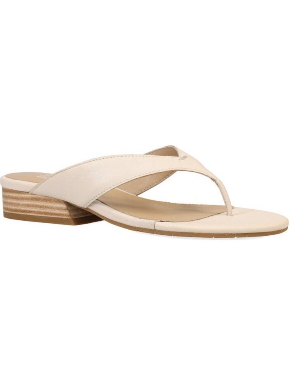 Eileen Fisher Women's Cream Low-Heel Thong Sandals 8